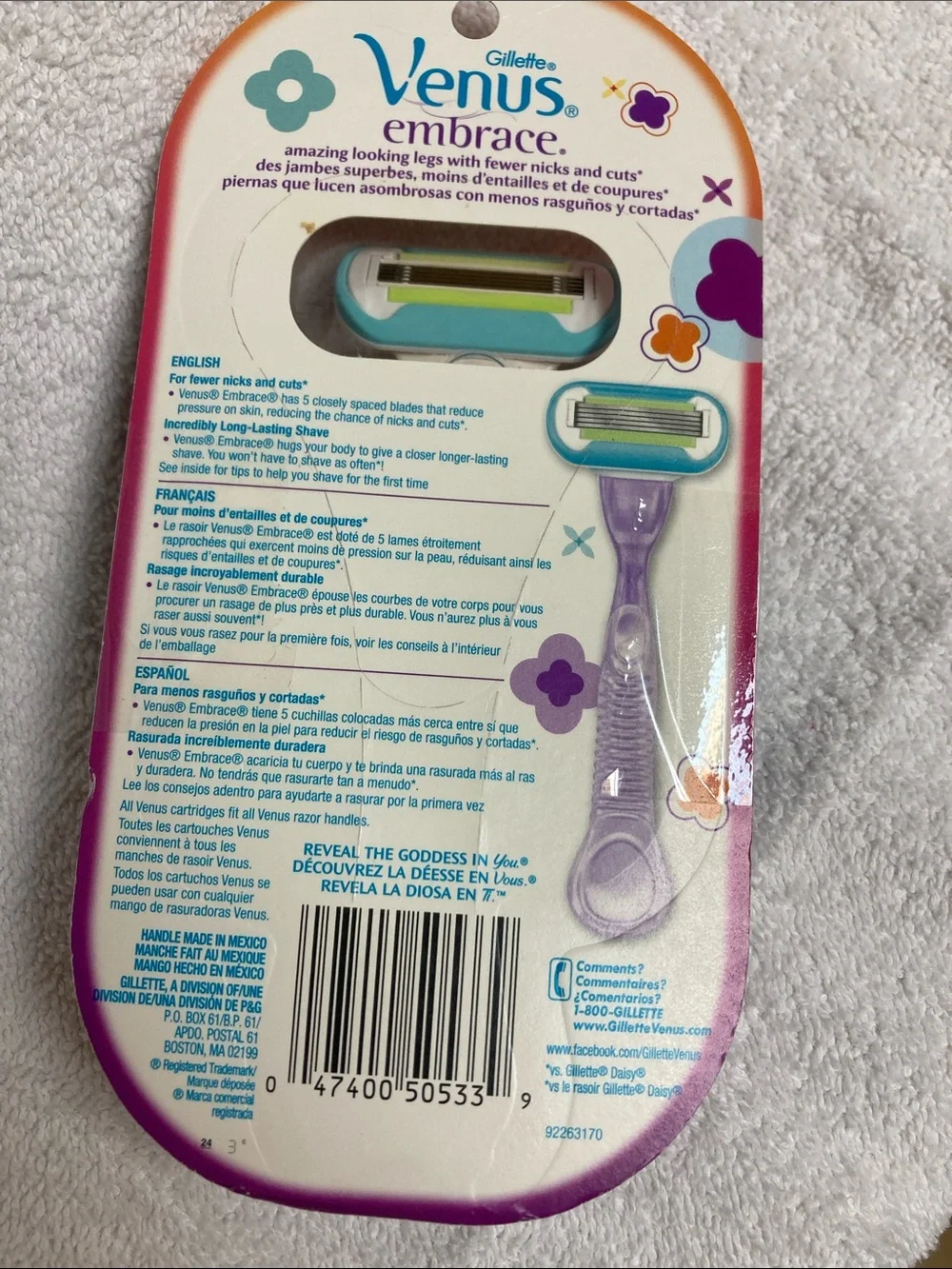 VENUS Embrace Women's Razor - Purple and White